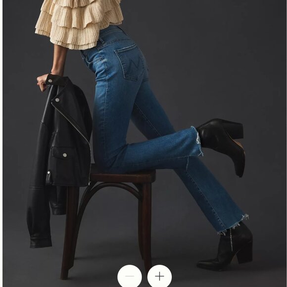 MOTHER The Insider Crop Step Fray Jeans in Sorry I'm Staring - Picture 3 of 11